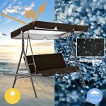 ガーデンスイング用交換日よけカバー、2人用および3人用ハンモック対応、耐久性のあるUV保護で快適性向上 195x125x15 cm G Ref: 6920